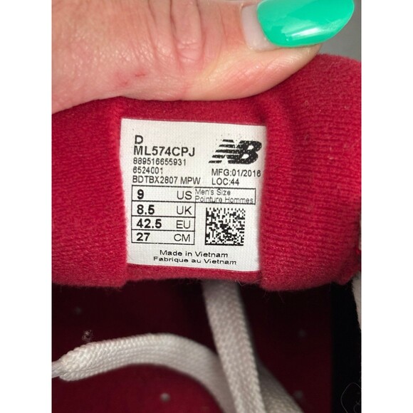 New Balance574 Series Low-Top Blue Red Black Grey White 9 - Picture 10 of 12